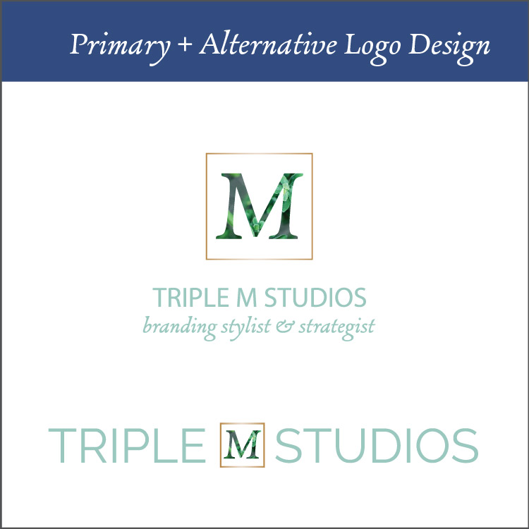 Primary + Alternative Logo Design - Logo design is almost never perfect in the first try. For this reason, I give you three totally different logo designs that are in unison with the looks and feels that we established in the mood board and workbooks you filled out. From there, we discuss them and pick a direction to revise and perfect to ensure you come out with a logo that is perfect for you and your business.
