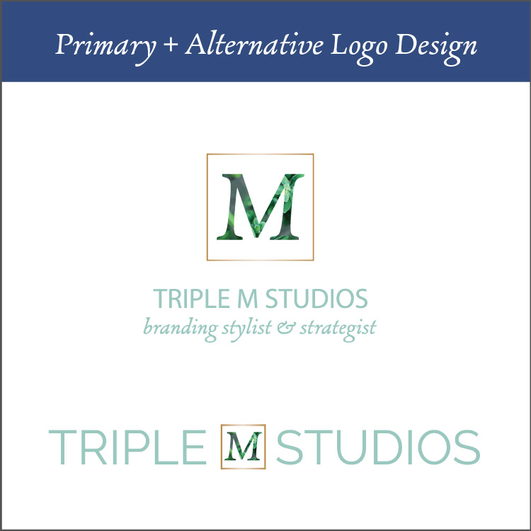 Primary + Alternative Logo Desgin - Logo design is almost never perfect in the first try. For this reason, I give you three totally different logo designs that are in unison with the looks and feels that we established in the mood board and workbooks you filled out. From there, we discuss them and pick a direction to revise and perfect to ensure you come out with a logo that is perfect for you and your business.